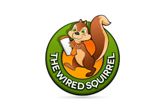 design top quality super wired squirrel logo