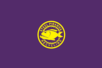 make surprising surprising logo for steel piranha recycling