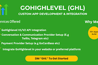 build custom gohighlevel marketplace app, conversation and payment provider