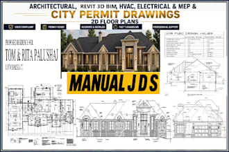 do hvac, manual j d s, mep, revit architecture and floor plan for city permit