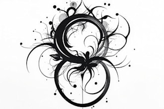 custom an abstract black tattoo design