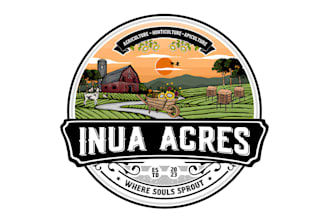 do amazing landscape, grass trimming, agriculture and lawn care logo