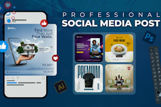 design eye catching instagram and facebook ads, posts, and social media banners