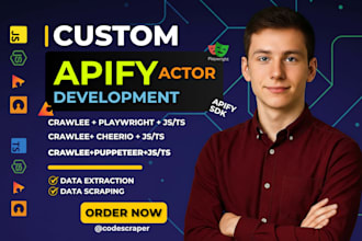 develop custom apify actor using cheerio, playwright, js, ts