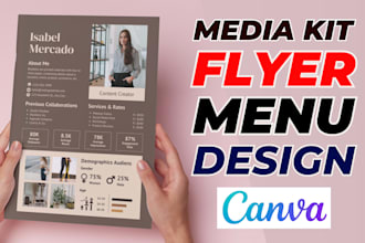 design professional media kit,brochure,flyer,price list,menu design in canva
