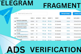 do fragment verification setup telegram ads to get approved fast