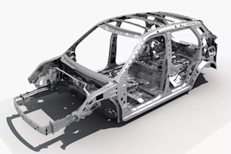 make 3d cad car suv frame 3d model, car skeleton body part engine, solidwork stl