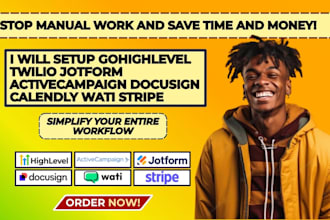 setup gohighlevel twilio jotform activecampaign docusign calendly wati stripe