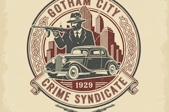 create a unique vintage gangster logo for your brand