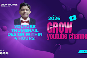 design stunning custom youtube thumbnail within 4 hours