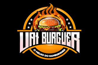 design food logo for cafe, fast food, bakery, BBQ, food truck or restaurant