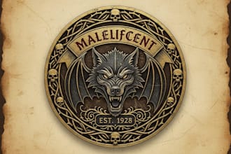 design a unique vintage villain logo for your brand