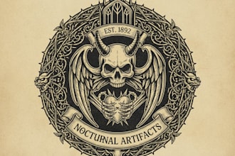 design a unique vintage gothic logo for your brand