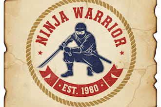 design a unique vintage ninja logo for your brand