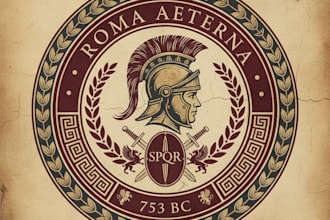 design a unique vintage roman logo for your brand