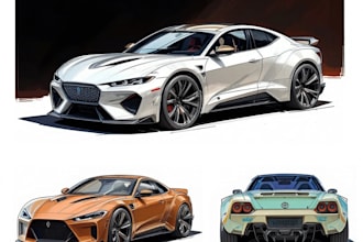 sketch and design concept car for your project
