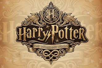 design a unique vintage harry potter logo for your brand