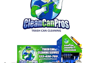 do a  mascot logo for your mobile trash can cleaning business