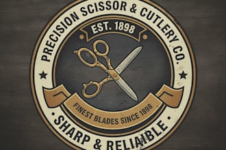 design a professional vintage scissors logo