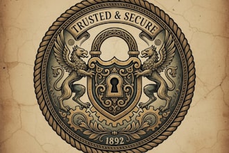 design a professional vintage lock logo