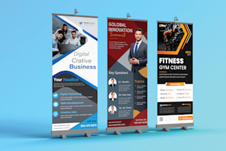 design outstanding roll up banner retractable or pull up banner in 24 hours