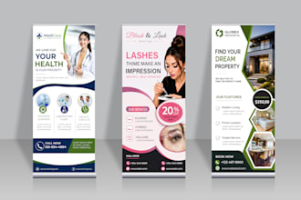 design modern roll up banner, retractable banner and trade show display