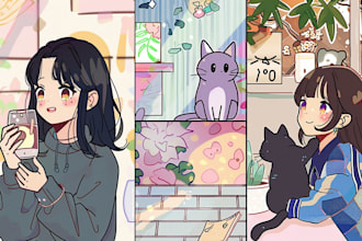 draw cute, kawaii comics for you
