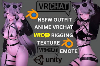 vrchat avatar nsfw upload add toggles vrchat assets vrm outfits pc quest anime