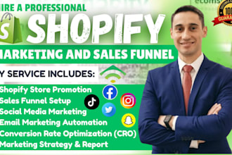 promote shopify store, sales funnel, or shopify marketing to boost shopify sales