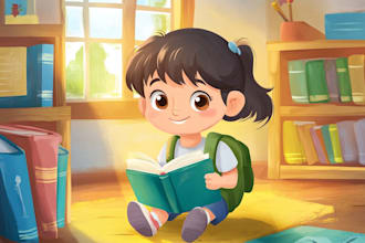 design children story book illustration and cover