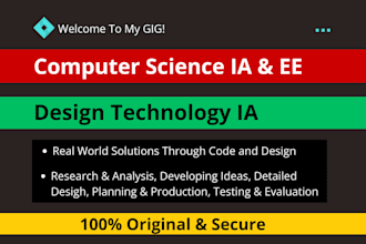 help with ib computer science ia and design technology ia