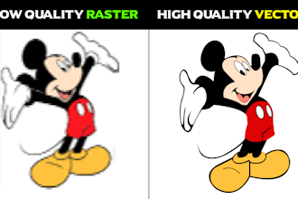 convert your raster image or logo into vector,