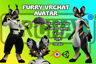 do 3d furry nsfw model, anime vrchat avatar, 3d vtuber, furry avatar, vrc avatar