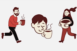 draw character and product illustrations in vector style