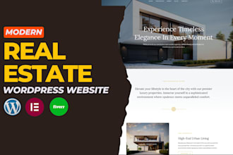design a modern real estate wordpress website with elementor