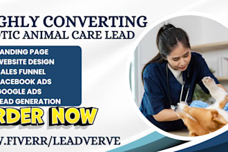 generate exotic animal care lead equine care clinic lead landing page website