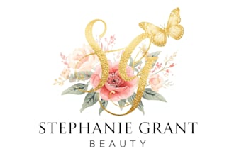 design watercolor floral boho, line art, flowers shop logo design