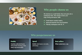 design a modern and elegant coffee shop website