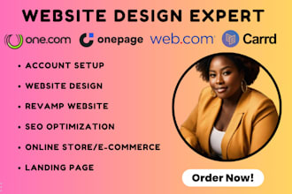 design landing page website on onepage web com onepage io carrd