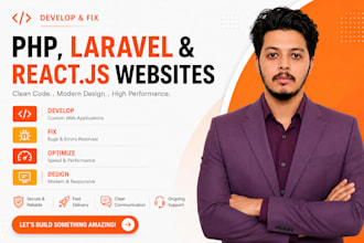 develop and fix PHP, laravel,  and reactjs websites