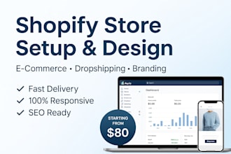 design a responsive shopify store, shopify website design, shopify dropshipping