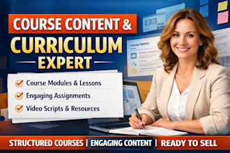 be your expert course content writer and curriculum developer