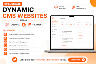 build a custom laravel cms website with admin panel