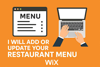 add your menu to wix or any online food ordering platform grubhub