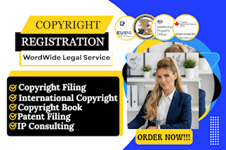 file USA copyright registration for you logo, writing, art