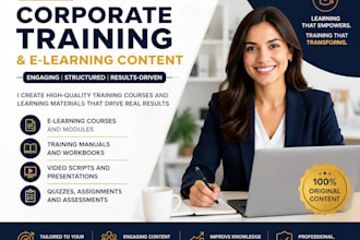 create corporate training courses, elearning content, and employee workbooks