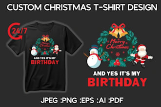design creative and festive christmas tshirts for you or your store