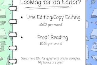 copyedit or proofread your novel for indie romance authors