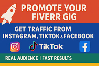 promote your fiverr gig and get real traffic from instagram and facebook