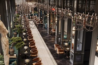 design 3d functional,elegant restaurant layout, concept,bar,cafe interior render
